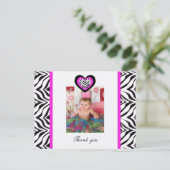 Zebra Heart: Bild: Danke Postcard Postkarte (Stehend Vorderseite)