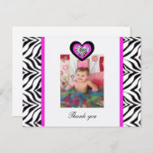 Zebra Heart: Bild: Danke Postcard Postkarte (Vorne/Hinten)
