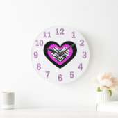 Zebra Heart Clock Große Wanduhr (Zuhause)