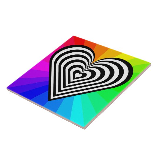 ZEBRA HEART RAINBOW PATTERN FLIESE (Seite)