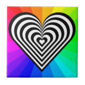 ZEBRA HEART RAINBOW PATTERN FLIESE (Vorderseite)
