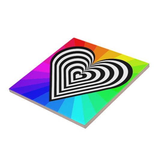 ZEBRA HEART RAINBOW PATTERN FLIESE (Seite)