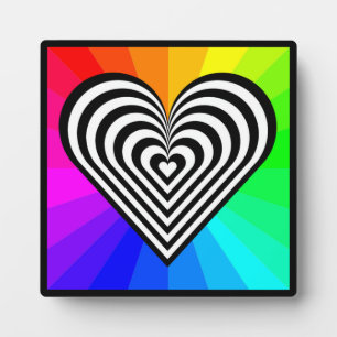 ZEBRA HEART RAINBOW PATTERN FOTOPLATTE