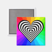 ZEBRA HEART RAINBOW PATTERN MAGNET (Vorderseite/Rückseite)