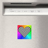 ZEBRA HEART RAINBOW PATTERN MAGNET (In Situ (Geschirrspüler))