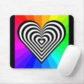 ZEBRA HEART RAINBOW PATTERN MOUSEPAD (Mit Mouse)