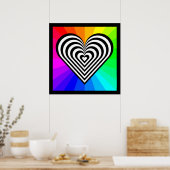 ZEBRA HEART RAINBOW PATTERN POSTER (Küche)