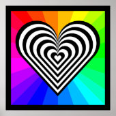 ZEBRA HEART RAINBOW PATTERN POSTER (Vorne)