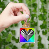 ZEBRA HEART RAINBOW PATTERN SCHLÜSSELANHÄNGER (Hand)