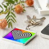 ZEBRA HEART RAINBOW PATTERN SCHLÜSSELANHÄNGER (Seite)