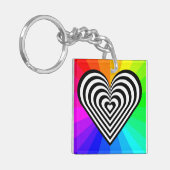 ZEBRA HEART RAINBOW PATTERN SCHLÜSSELANHÄNGER (Vorderseite links)