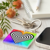 ZEBRA HEART RAINBOW PATTERN SCHLÜSSELANHÄNGER (Vorderseite rechts)