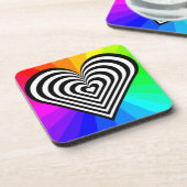 ZEBRA HEART RAINBOW PATTERN UNTERSETZER (Linke Seite)