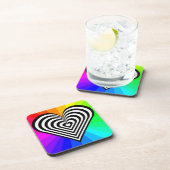 ZEBRA HEART RAINBOW PATTERN UNTERSETZER (Rechte Seite)