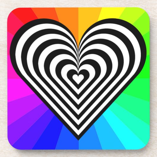 ZEBRA HEART RAINBOW PATTERN UNTERSETZER (Vorderseite)