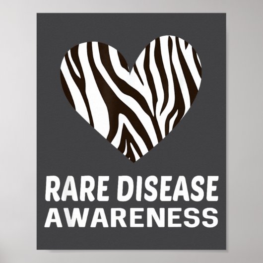 Zebra Heart Rare Disease Awareness Gift 2020  Poster (Vorne)
