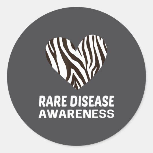 Zebra Heart Rare Disease Awareness Gift 2020  Runder Aufkleber (Vorderseite)