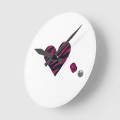 Zebra-heart Runde Wanduhr (Winkel)