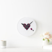 Zebra-heart Runde Wanduhr (Zuhause)