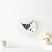 Zebra-heart Runde Wanduhr (Zuhause)