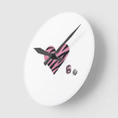 Zebra-heart Runde Wanduhr (Winkel)