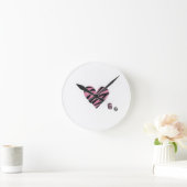 Zebra-heart Runde Wanduhr (Zuhause)