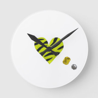 Zebra-heart Runde Wanduhr