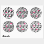 Zebra Hearts Pattern Stickers (Blatt)