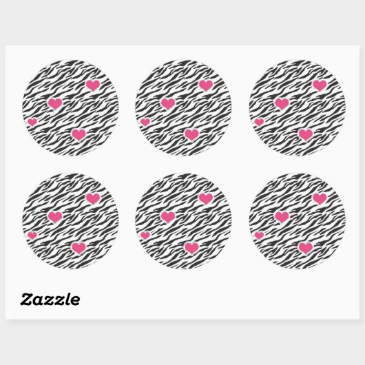 Zebra Hearts Pattern Stickers (Blatt)