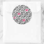 Zebra Hearts Pattern Stickers (Tasche)
