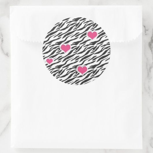 Zebra Hearts Pattern Stickers (Tasche)