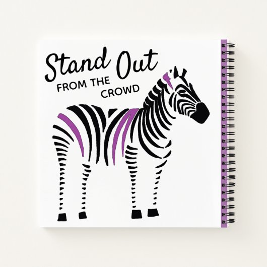 Zebra hebt sich von der Menge ab Notizblock (Rückseite)