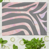 Zebra-hellgrauer und rosa Druck Handtuch (Gefaltet)
