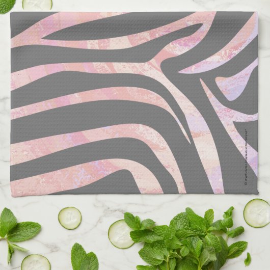 Zebra-hellgrauer und rosa Druck Handtuch (Gefaltet)