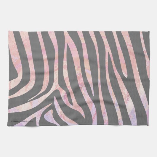 Zebra-hellgrauer und rosa Druck Handtuch (Horizontal)