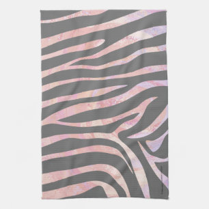 Zebra-hellgrauer und rosa Druck Handtuch