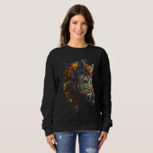 Zebra Herbst Blätter Buntes Tier Zoo Zebra Sweatshirt (Vorne ganz)