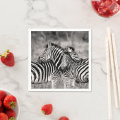 Zebra Herd Nature Safari Schwarz-Weiß Streifen Serviette (Beispiel)