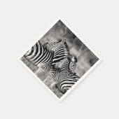 Zebra Herd Nature Safari Schwarz-Weiß Streifen Serviette (Ecke)