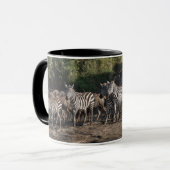 Zebra Herd Personalize Name Black Interior Geschen Tasse (Vorderseite Links)
