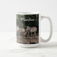 Zebra Herd personalize Name Gift Tasse