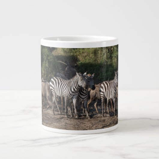 Zebra Herd personalize Name Serious Jumbo-Tasse (Vorderseite)