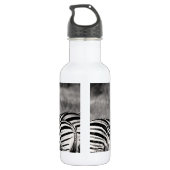 Zebra-Herden-Natur-Safari-Schwarzweiss-Streifen Edelstahlflasche (Rückseite)
