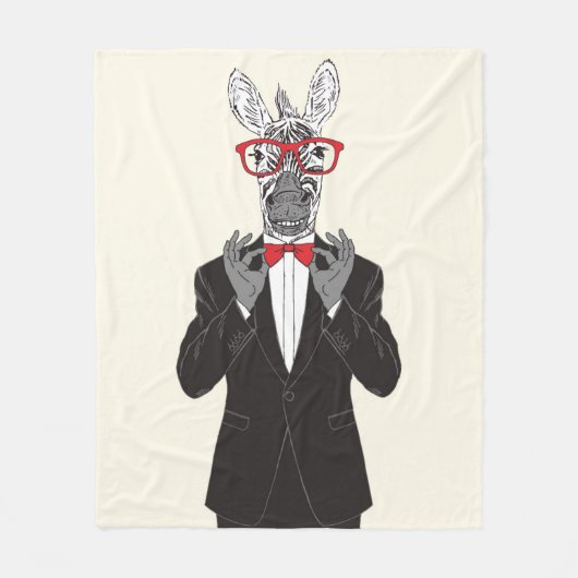 Zebra-Herr Fleecedecke (Vorderseite)