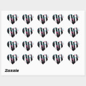 Zebra Herz-Aufkleber (Blatt)