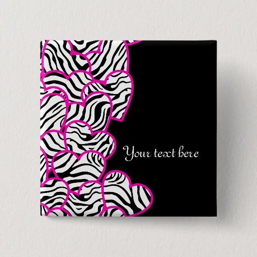 Zebra Herz Button (Vorderseite)