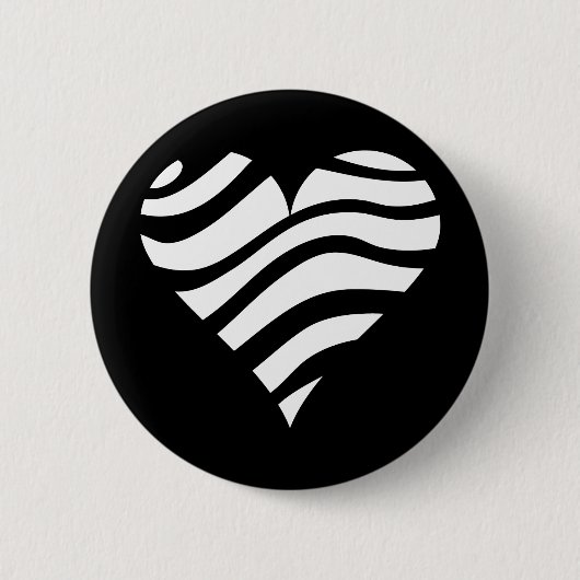 Zebra-Herz Button (Vorderseite)