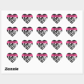 Zebra Herz Danke Stickers (Blatt)