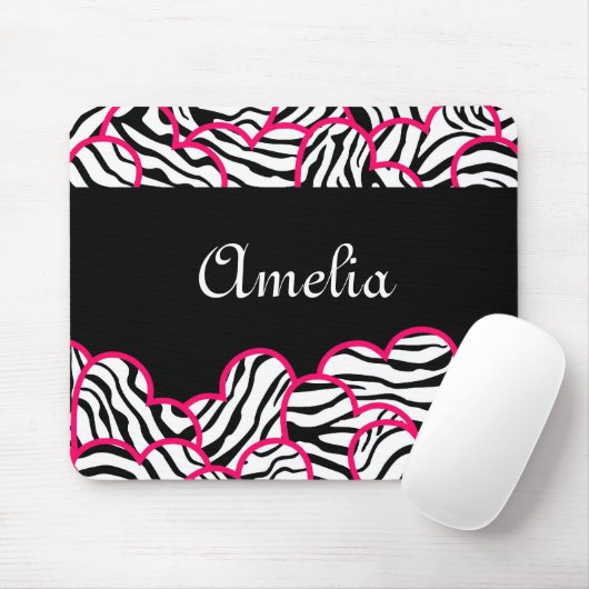 Zebra herz mousepad (Mit Mouse)