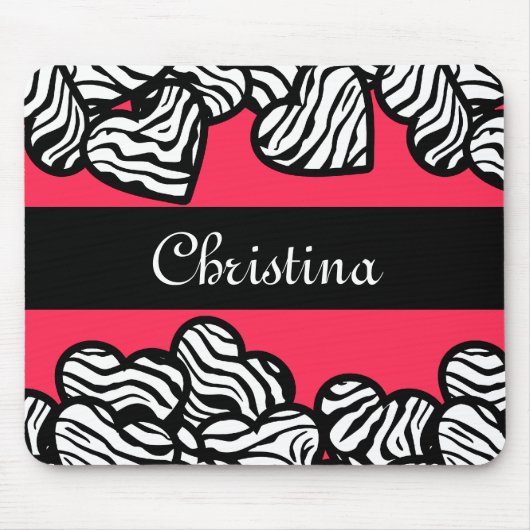 Zebra herz mousepad (Vorne)